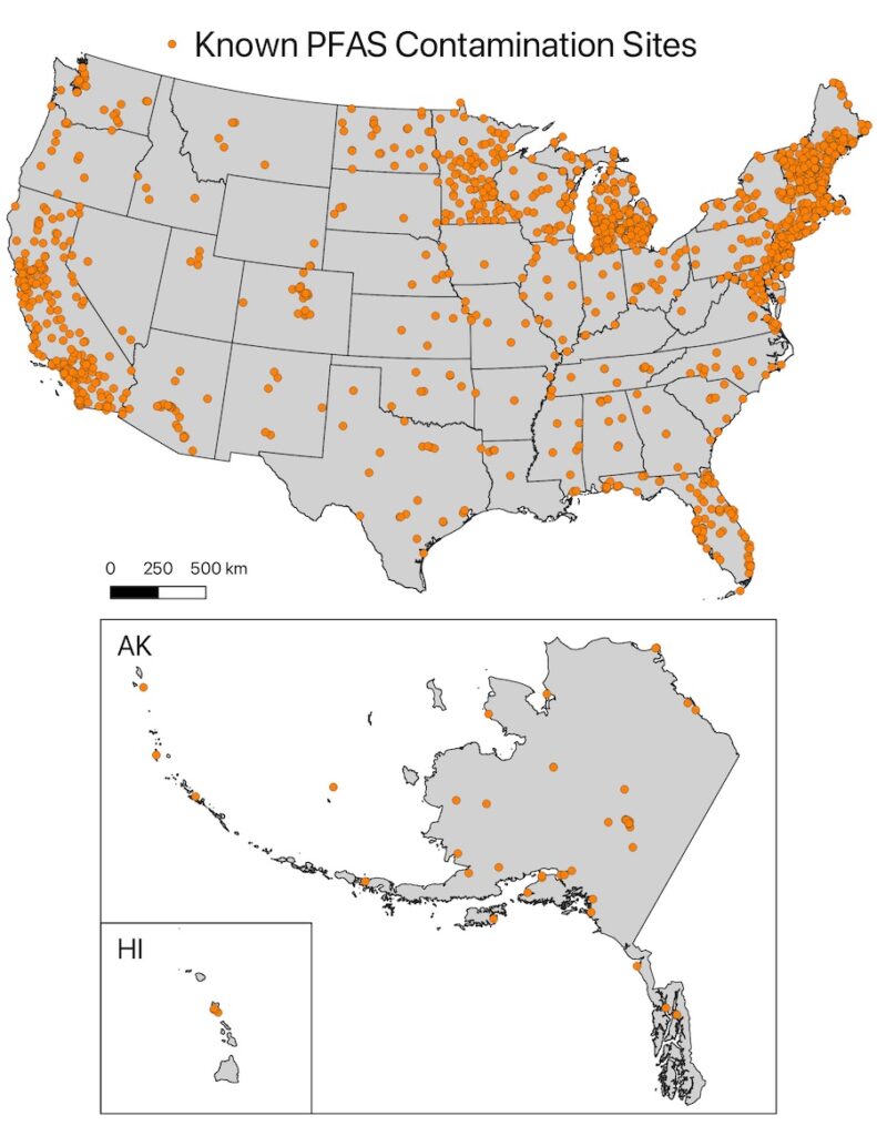 PFAS known sites